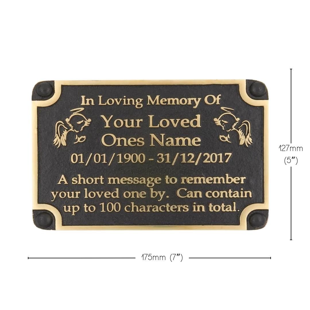 Angels Personalised Memorial Plaque - The Metal Foundry