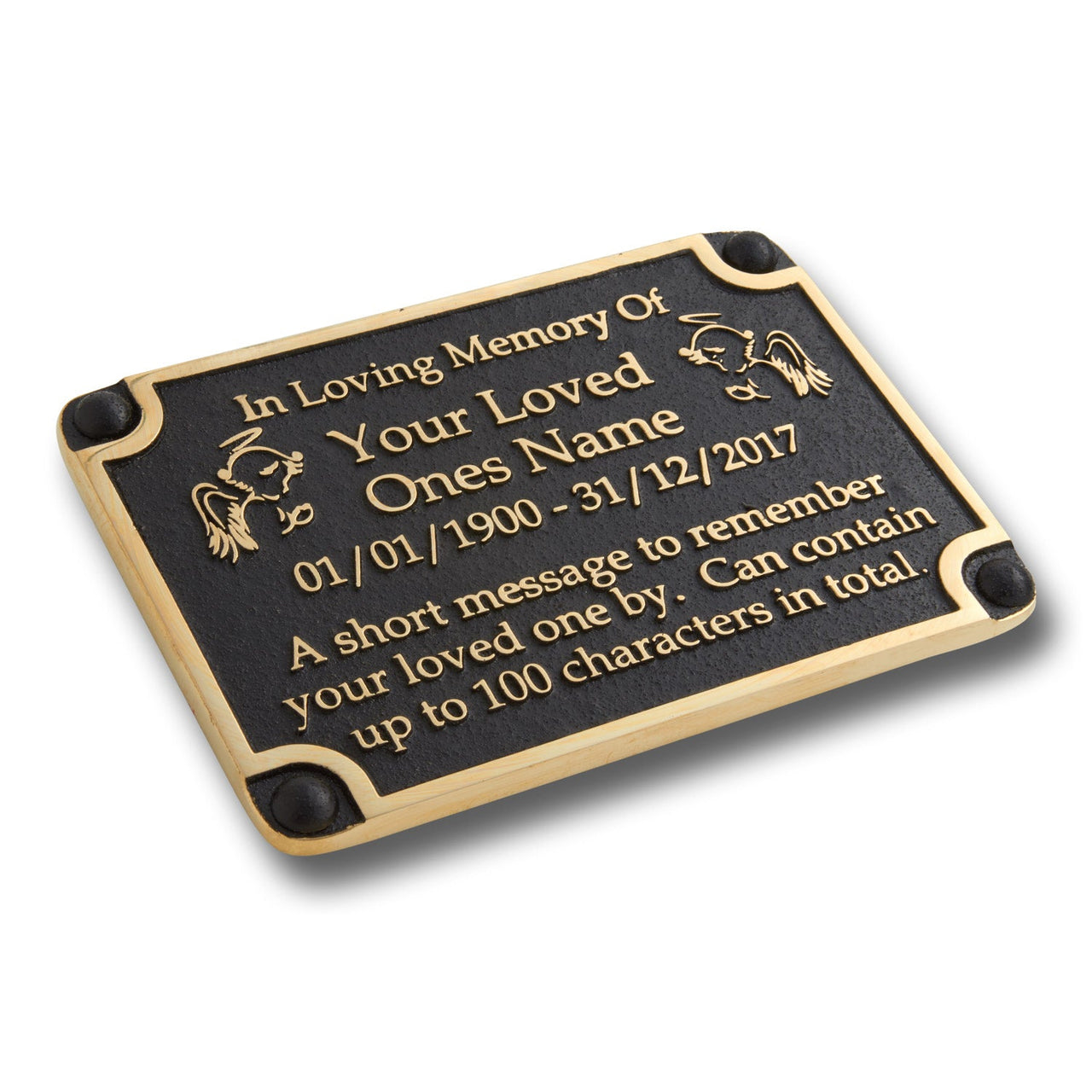 Angels Personalised Memorial Plaque - The Metal Foundry