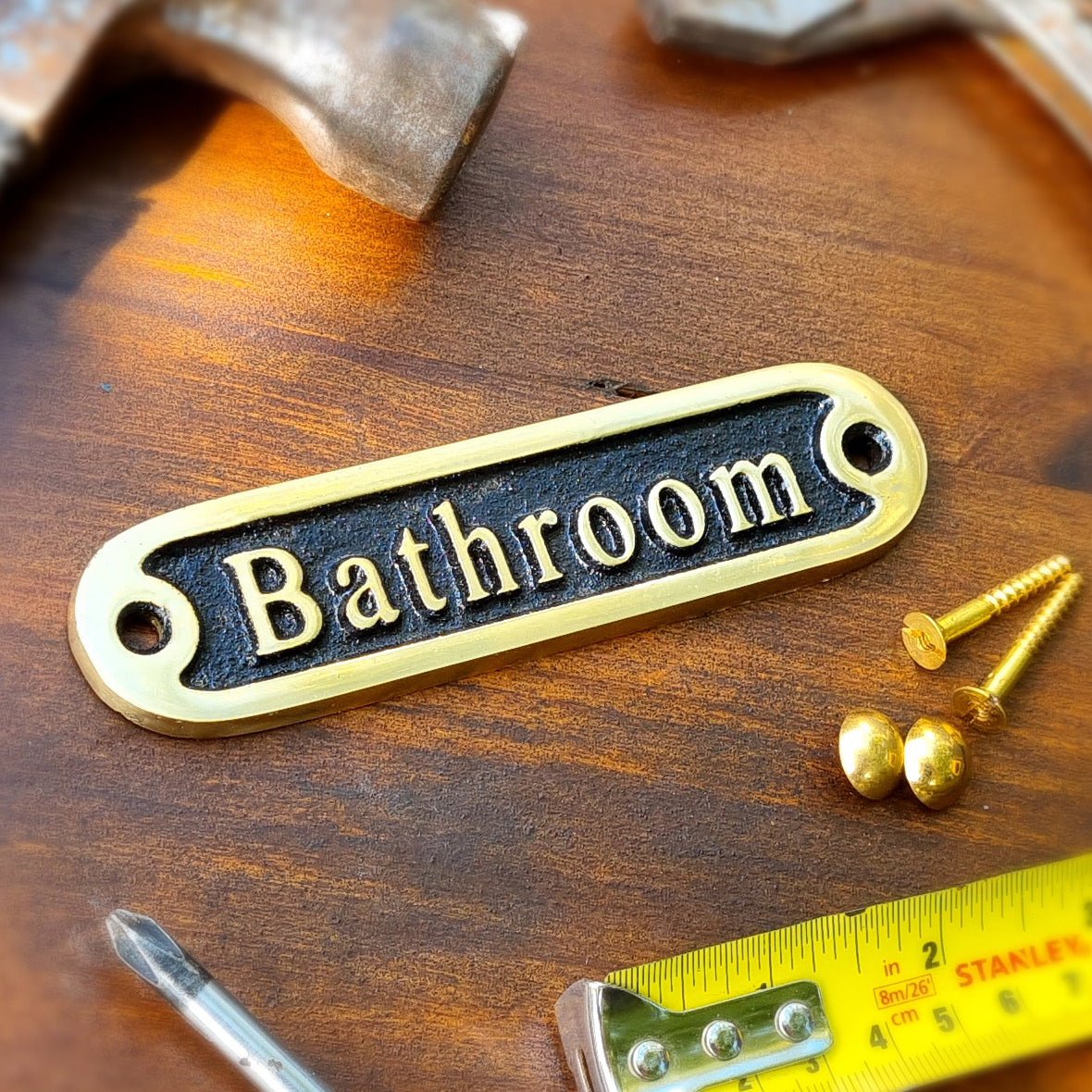 'Bathroom' Door Sign - The Metal Foundry