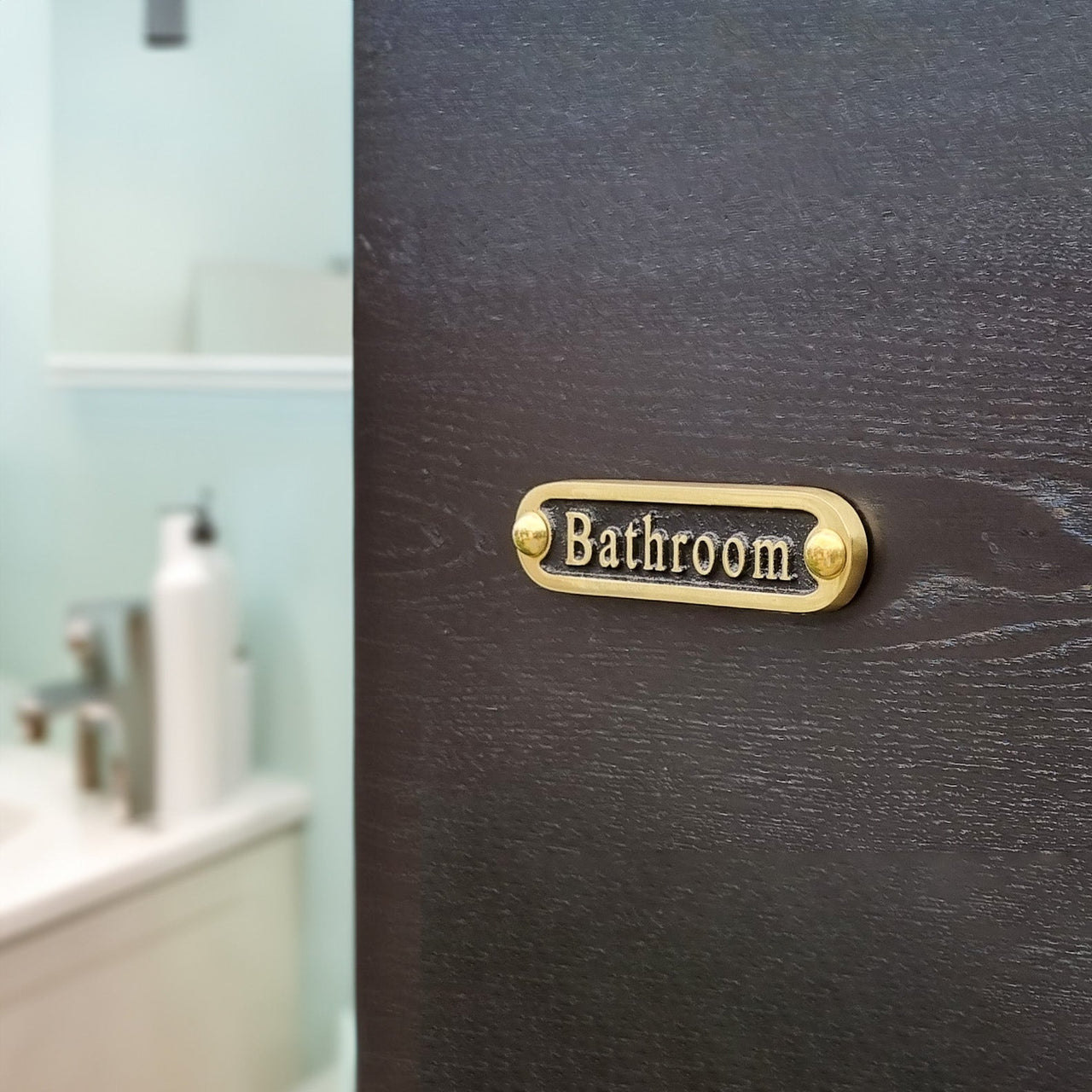 'Bathroom' Door Sign - The Metal Foundry