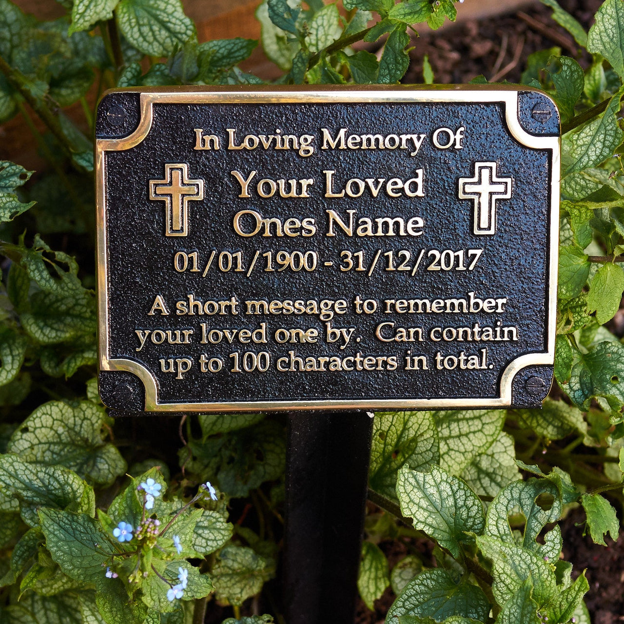 Cross Personalised Memorial Plaque - The Metal Foundry