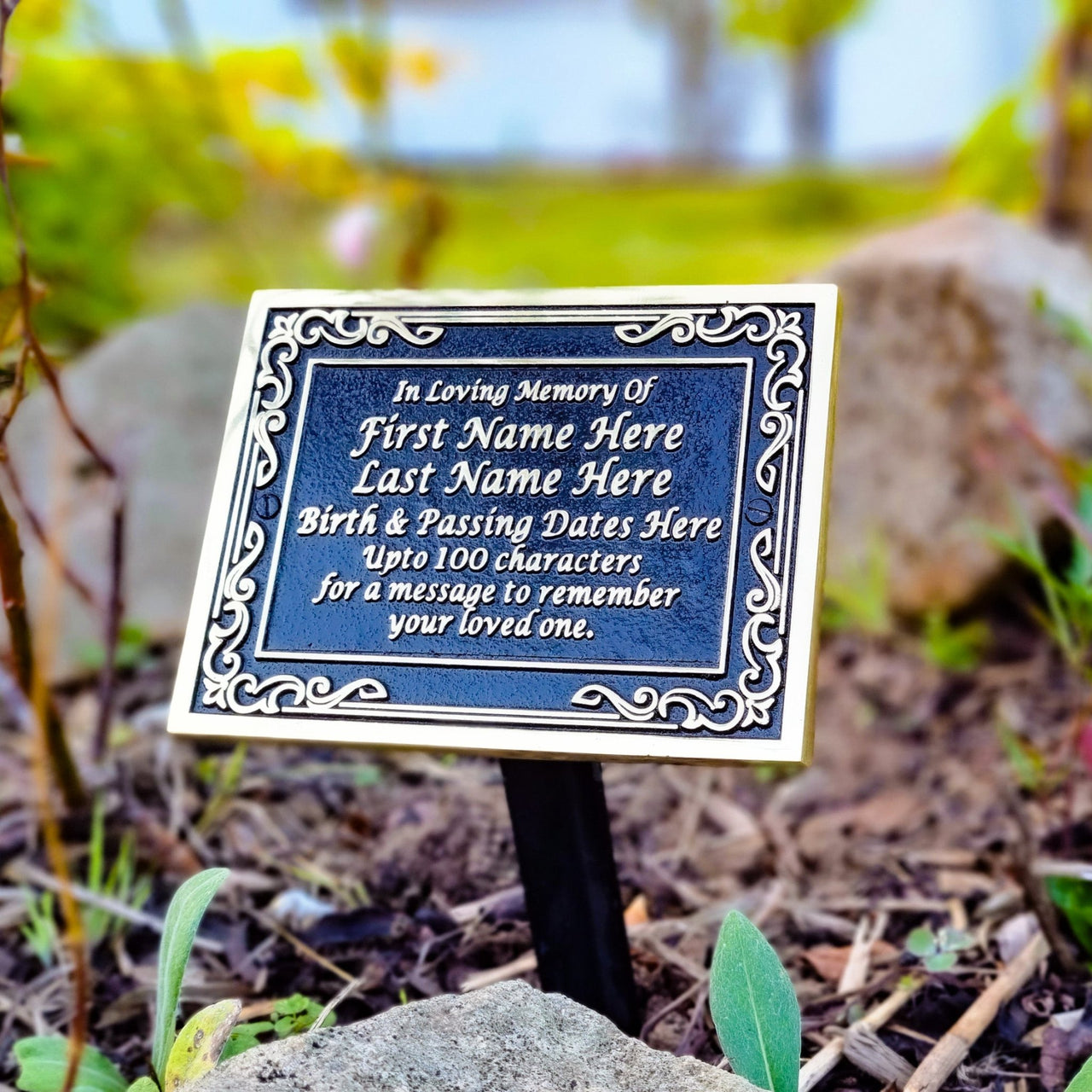 Ornate Personalised Memorial Plaque - The Metal Foundry